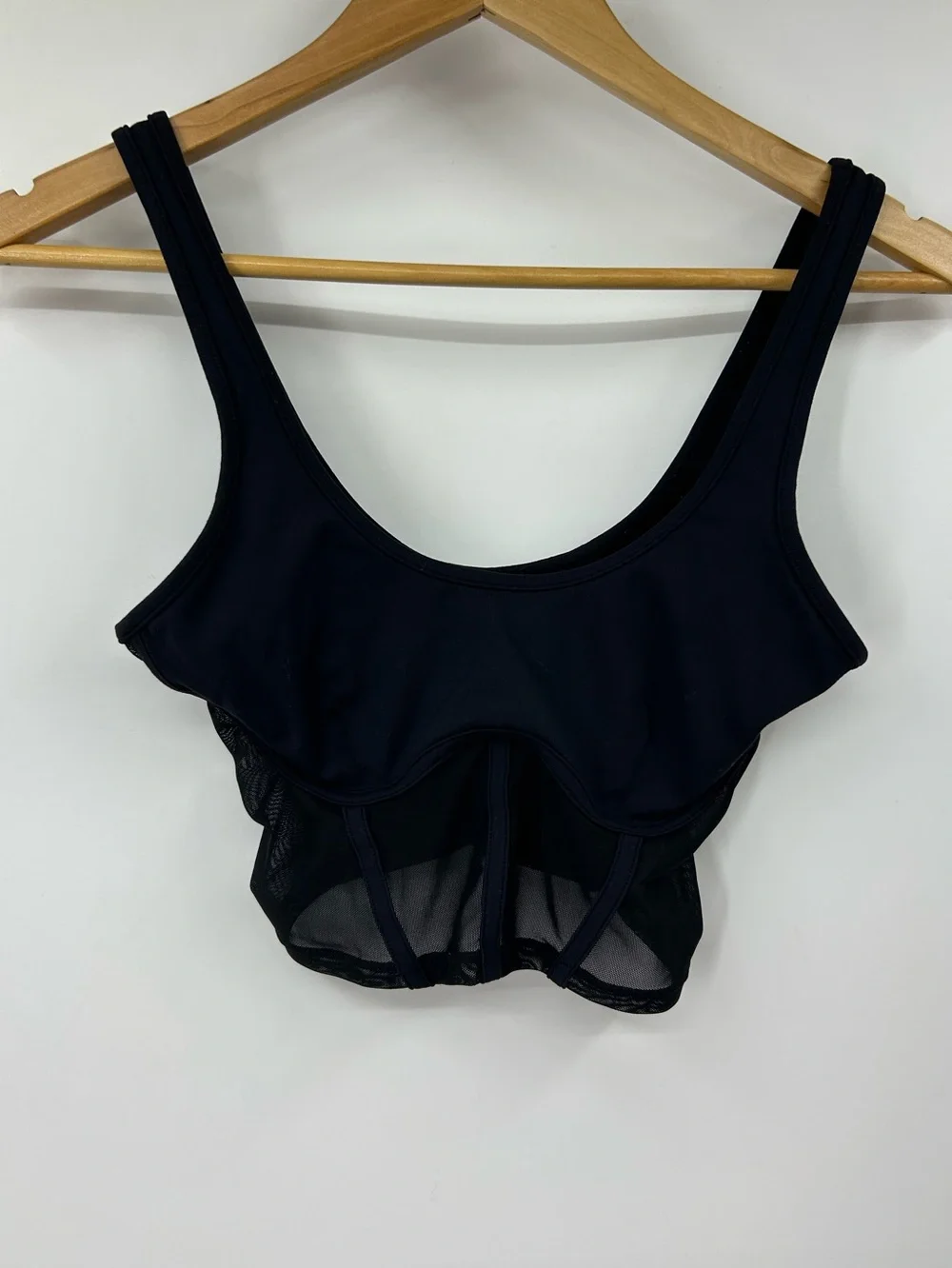 Alo Airbrush Mesh Corset Tank In Black Size Small